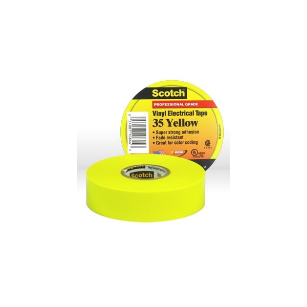 3M Electrical Tape, Yellow, 1/2"X20Ft 54007-10257 - main